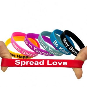 Cheap Printed Wristbands Believe <b>Yourself</b> Inspirational Quotes Silicone Wristbands Seay Strong Inspirational Rubber Bracelets - Product Image 4