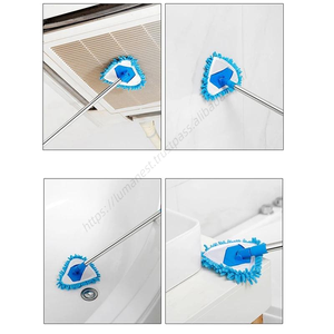 Vente en gros DS920 Balai à poussière rotatif télescopique rétractable pour sols, plafonds et vitres de voiture, pour nettoyage facile, à tête triangulaire plate - Product Image 4