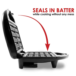 Macchina per Waffle elettrica domestica con copertura antiaderente in acciaio inox <span class=keywords><strong>e</strong></span> piastre intercambiabili per <span class=keywords><strong>panini</strong></span> <span class=keywords><strong>e</strong></span> cialde - Product Image 5