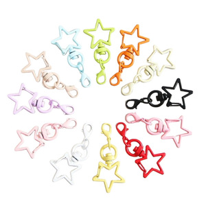 Cierre de mosquetón de estrella de cinco puntas de aleación de zinc de 50 mm, colgante para llavero, con pintura horneada, accesorio para joyería DIY - Product Image 2