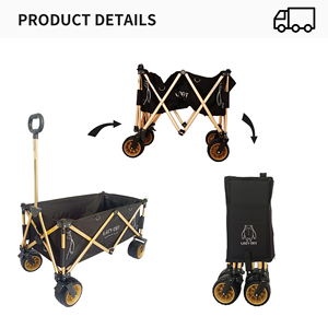 Chariot à main pliable, cadre en acier léger et portable, durable, facile à ranger, voyage en plein air, pique-nique, pêche, shopping - Product Image 3
