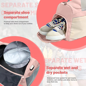 Bolsas de Viaje Impermeables con Logotipo Personalizado, Bolsa Deportiva de Gimnasio con Compartimento para Zapatos y Bolsillo Impermeable - Product Image 4