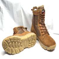 Sepatu Boots Safety Pria Kulit Premium Berkualitas Tinggi, Model Tinggi dengan Tali, Pelindung Baja di Ujung, Anti Benturan, Anti Selip, Anti Bau