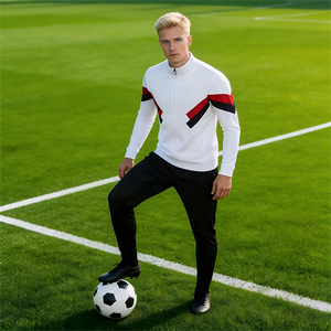 Groothandel Geprinte Voetbal Uniformen Korte Mouw Jack Training Trainingspak Shirts Heren Winter Zomer Lange Opstaande Halve Rits - Product Image 4