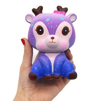 Juguete de poliuretano de rebote lento, figura blanda de gato con forma de helado, ciervo del cielo estrellado, muñeco unicornio, juguete antiestrés