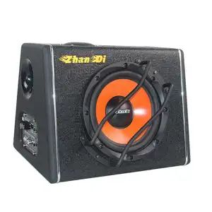 Atacado 4ohm caixa de madeira 12v 24v sub woofer 8 polegadas carro subwoofer