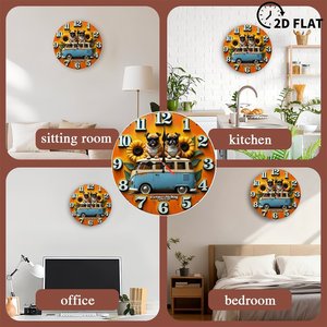 Round Wooden Wall <b>Clock</b> 25x25Cm Matte Surface <b>Silent</b> Non Ticking Living Room Decor - Product Image 4