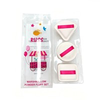 Ensemble de houppettes triangulaires à coussin d'air, utilisation sèche et humide, super douces, éponge de maquillage pour fond de teint, lavable