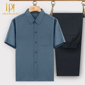 Lässiges Sommer outfit für ältere Männer mittleren Alters 60-70-80 Jährige Lose Eisse ide <span class=keywords><strong>Opa</strong></span> Shirt Set Papas bequeme Kleidung - Product Image 1