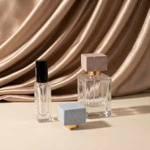 Botella de perfume de vidrio de lujo personalizada de 10 ml con bomba, tapa con forma de piedra única y personalizada, botella de perfume con tapa metálica y pulverizador. - Product Image 3