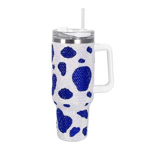 Christmas Gift Glitter Bling 40oz Insulated Vacuum Stainless Steel Tumbler Leak-Proof 12-24hr Thermal Portable Handle Rhinestone - Product Image 1