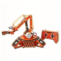 Modèle d'assemblage de bras robotique en bois avec télécommande sans fil, jouet de puzzle pour enfants, puzzle 3D fait main pour garçons, apprentissage précoce tendance