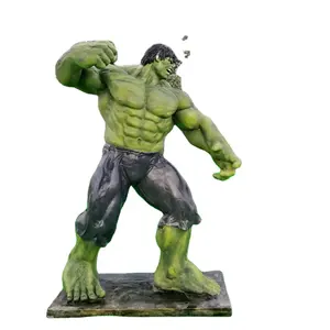 Yaşam boyutu gerçekçi aksiyon figürleri kas adam fiberglas Hulk heykel süper kahraman film Hulk heykeli aksiyon figürleri