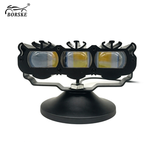Faro LED Súper Brillante para Motocicleta, 3 Lentes, Luz Blanca y Amarilla de Doble Color, Luz Intermitente, Luz Alta y Baja - Product Image 1