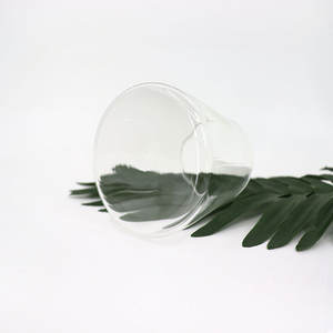 Inicio Alto Borosilicato 350ml Nuevo tarro de vela de vidrio transparente en forma de cono con caja Vaso de whisky Vaso de vidrio transparente de una sola capa - Product Image 5