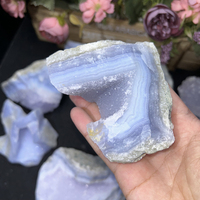 Kindull Raw Blue Lace Agate Spiritual Quartz Fengshui Crystal Rough Druzy Blue Lace Agate pour la guérison