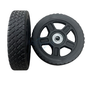 6x1.5'' Push Lawn Mower Wheels, 6 Inch Spoked Plastic Wheel and Tire for Lawnmower and DIY <b>Trolley</b> Wagon Cart - Product Image 3