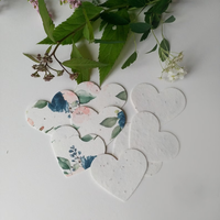 Étiquettes de papier de semences biodégradables faites à la main écologiques étiquettes volantes créatives étiquettes de cadeaux rondes en papier de semences plantables faites à la main