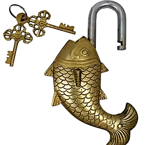 Antique Gold Brass <b>Padlock</b> Eco Friendly Powder Coated Durable Security Door Lock Custom Size Available - Product Image 1