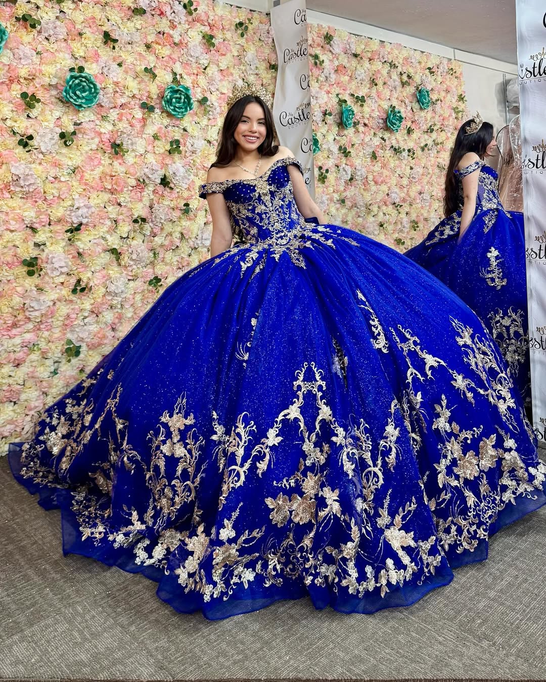 Gold Royal Blue Prom Dress(999+)