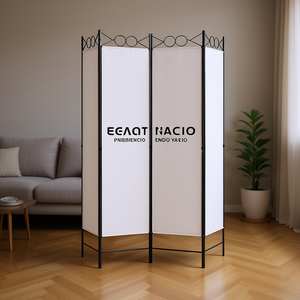 Divisorio per Stanza in Tessuto Bianco a 4 Pannelli Exact Nacio 63x86.6 Pollici, Schermo Pieghevole dal Design Minimalista - Product Image 2