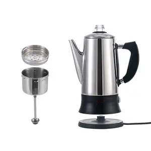 Huis Rvs Elektrische Espresso Koffiezetapparaat Moka Pot Latte Percolator