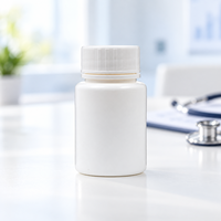 Flacon en plastique PE de 60 ml de qualité alimentaire pour pilules, conteneur de médicaments, couleurs de bouchon personnalisées pour l'emballage de compléments alimentaires, vente en gros