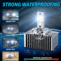 Phare de voiture LED Xénon D5S à double tube en cuivre, haute puissance 100W 12V, ampoule laser, ajustement universel