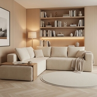 Cubed Tofu Modulares L-förmiges Minimalistisches Klappbares Erweiterbares Sofa mit Mikrofaser-Polsterung für Wohnzimmer