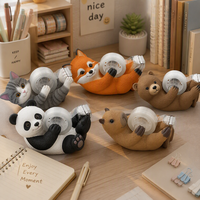 Distributeur de ruban adhésif personnalisé en résine, motif renard, nouveauté, dessin animé, animal, support de bureau pour ruban adhésif, pour la maison, la salle de classe, cadeaux promotionnels