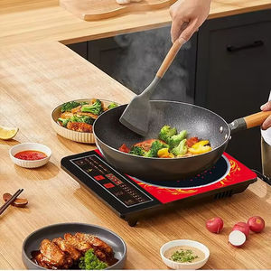 Placa <span class=keywords><strong>de</strong></span> cristal <span class=keywords><strong>para</strong></span> Hotel, Cocina <span class=keywords><strong>de</strong></span> Inducción eléctrica <span class=keywords><strong>a</strong></span> presión, Color Rojo - Product Image 2