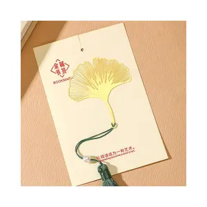Chinese style creative vein lovely bookmark gift leaf flat metal bookmark metal bookmarks wholesale