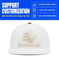 Gorras de 5 Paneles con Bordado de Logotipo Personalizado, Gorras de Corduroy con Visera Plana, Unisex, Deportivas, Ajustables, con Cierre a Presión, al por Mayor