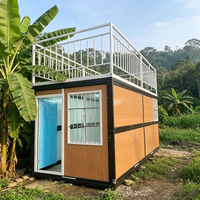 Maison préfabriquée pliable de type X personnalisable avec terrasse et escalier pour usage en appartement