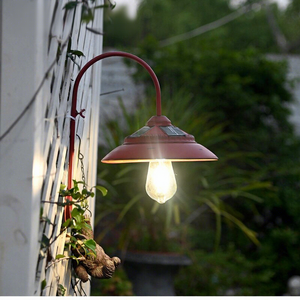 Lampe solaire murale vintage en fer forgé de style ancien, bleu éclatant, à induction, pour jardin extérieur, finition émaillée. - Product Image 5