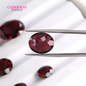 Cadermay Cultivated Ruby Oval Loose Stone Dark Red Synthetic Zircon For Jewelry Making - Product Image 2