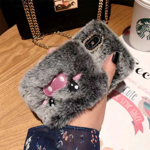 Popular en invierno 3D encantador lindo bordado <span class=keywords><strong>cerdo</strong></span> mano muñeca calentador <span class=keywords><strong>peludo</strong></span> teléfono caso para iPhone 15 14 13 12 11 Pro Max X XR - Product Image 3