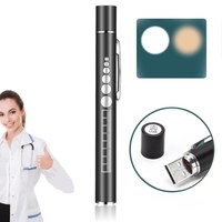 Lampe de poche médicale Rechargeable par USB Lampe LED pour élève Lumière blanche et lumière jaune Infirmière Oral Morning Check Pen Torch Medical Penlight