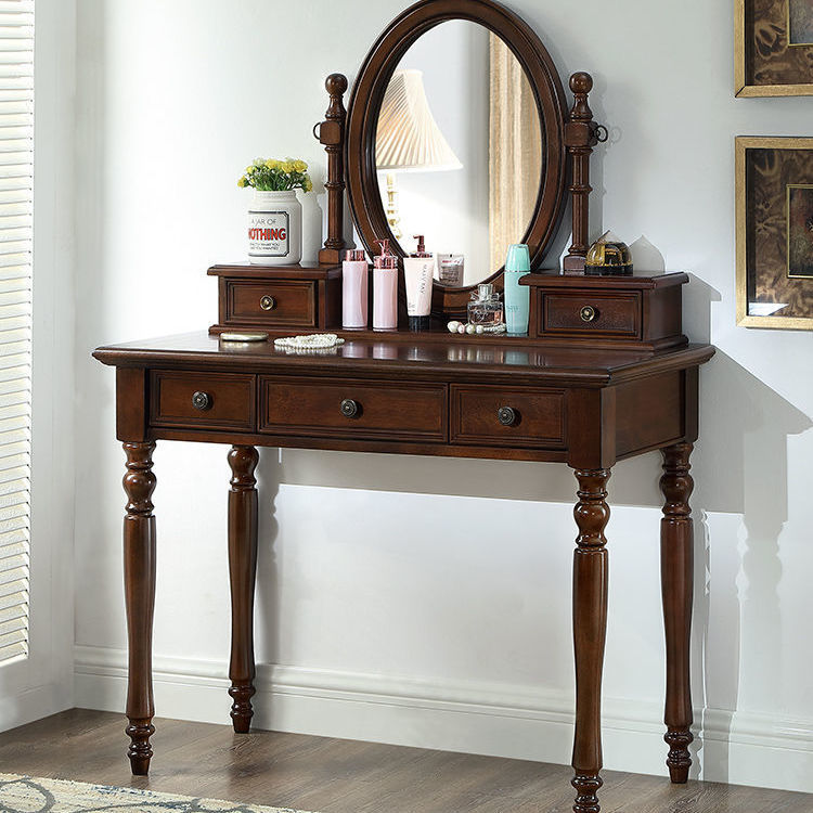 Espejo de tocador de 0,9 metros color nogal