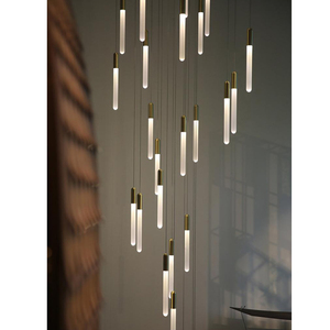 Candelabro <span class=keywords><strong>de</strong></span> escaleras personalizable, luz colgante para villa giratoria <span class=keywords><strong>de</strong></span> cristal, <span class=keywords><strong>escalera</strong></span>, candelabro largo <span class=keywords><strong>de</strong></span> lujo - Product Image 1