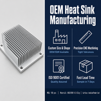 Dissipateur thermique en aluminium extrudé sur mesure OEM, alliage 6063 anodisé pour driver LED, onduleur, alimentation industrielle, chargeur EV