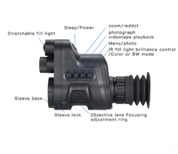 Visor Nocturno HD con Infrarrojos, Kit de Visor Monocular de Visión Nocturna para Caza, Dispositivo de Visión Nocturna, Visor NV