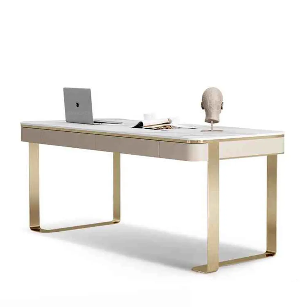Studio individuale mobili per la casa tavolo da disegno scritto scrivania in acciaio inossidabile dorato
