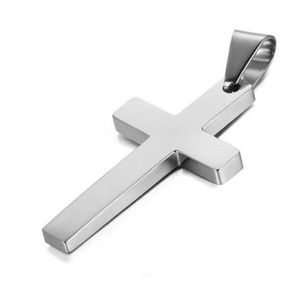 Vente en gros de bijoux religieux chrétiens, cadeau d'église, <span class=keywords><strong>gravure</strong></span> personnalisée, simple, en acier inoxydable, <span class=keywords><strong>pendentif</strong></span> croix catholique vierge pour bricolage - Product Image 3