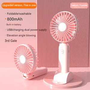 USB Charging Portable Mini Handheld Fan 3-Speed Folding Cooler with Stand Wearable Small Fan with High Comfort & Convenience - Product Image 4