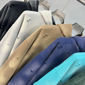 เสื้อฮู้ดดี้สไตล์วินเทจทรงโอเวอร์ไซส์ลายกราฟิก<span class=keywords><strong>ฮิ</strong></span><span class=keywords><strong>ป</strong></span><span class=keywords><strong>ฮ</strong></span>อ<span class=keywords><strong>ป</strong></span>สำหรับผู้ชาย ยี่ห้อ Monkey Wash แต่งดีเทลขาดๆ พร้อมซับในขนเฟลซอุ่นๆ สวมใส่สบายๆ - Product Image 3