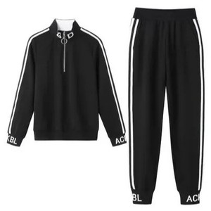 Women's Autumn Winter Casual Two Piece Set Sweatshirt Pants Set White Black Full Sleeve Knitted Polyester Fashion Loose Fit - Product Image 5
