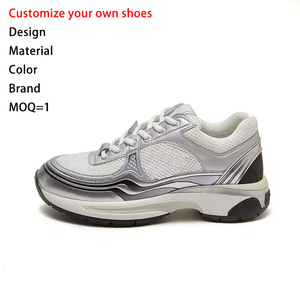 أحذية رياضية نسائية فاخرة رائجة البيع بالجملة، أحذية جري كلاسيكية مخصصة من الجلد الصناعي للربيع والخريف، أحذية رياضية عصرية غير رسمية - Product Image 1