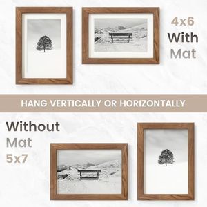 Modern Simple <strong>5</strong> <strong>X</strong> 7 Wooden <strong>Frame</strong> Natural Walnut Wood Photo Collage <strong>Frame</strong> with HD Tempered Glass - Product Image 6
