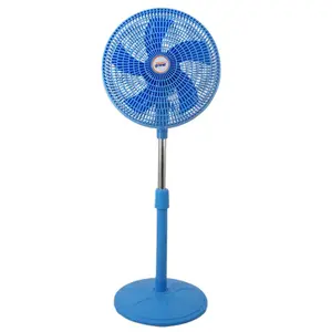 Hete Verkoop Kleur Blauw Duurzaam Utility Office Luchtkoeling 30W 40W Oscillerende 5 Plastic Bladen 12 Inch Groothandel Vloerventilator